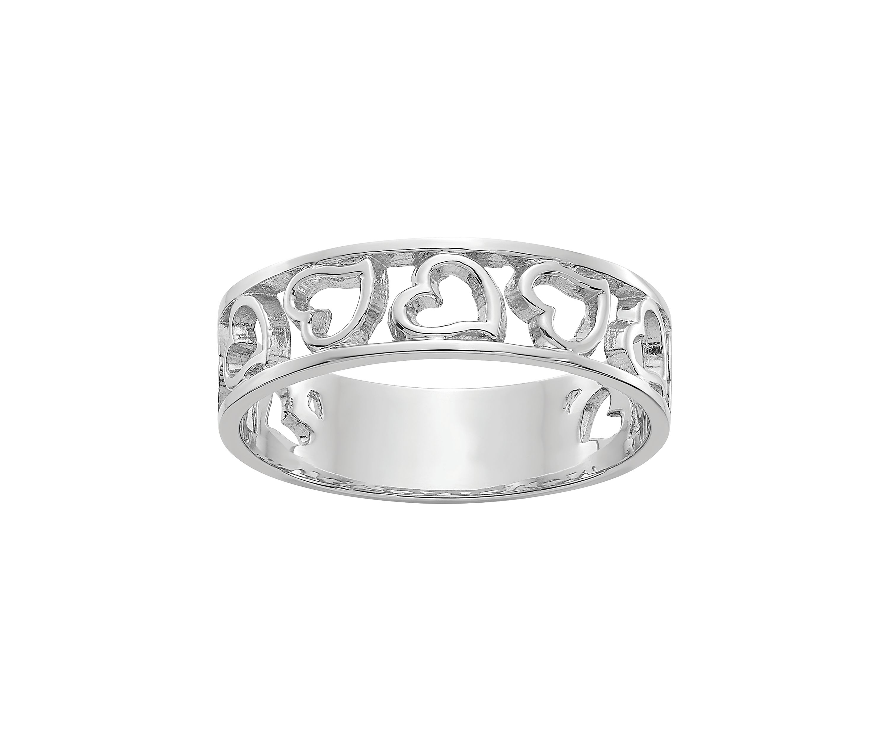 14K White Gold Heart Ring