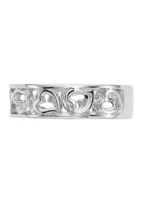 14K White Gold Heart Ring