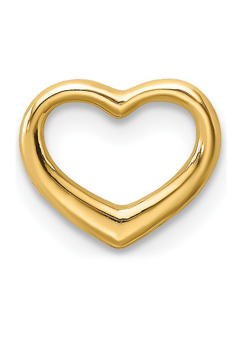14K Yellow Gold Polished Mini Floating Heart Slide