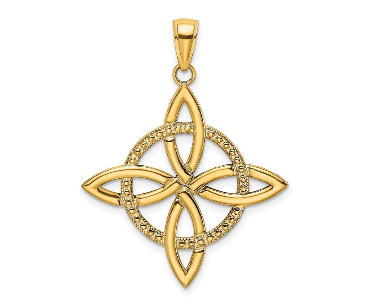 14K Yellow Gold Large Celtic Eternity Knot Charm