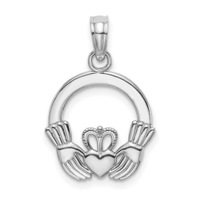 Belk & Co 14K Gold Polished Round Claddagh Charm