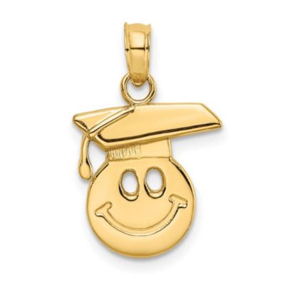 Belk & Co 14K Yellow Gold Polished Smiley Face with Graduation Cap Charm