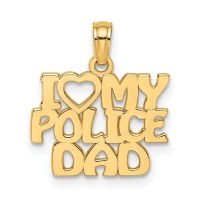 Belk & Co Men's 14K Yellow Gold I HEART MY POLICE DAD Charm
