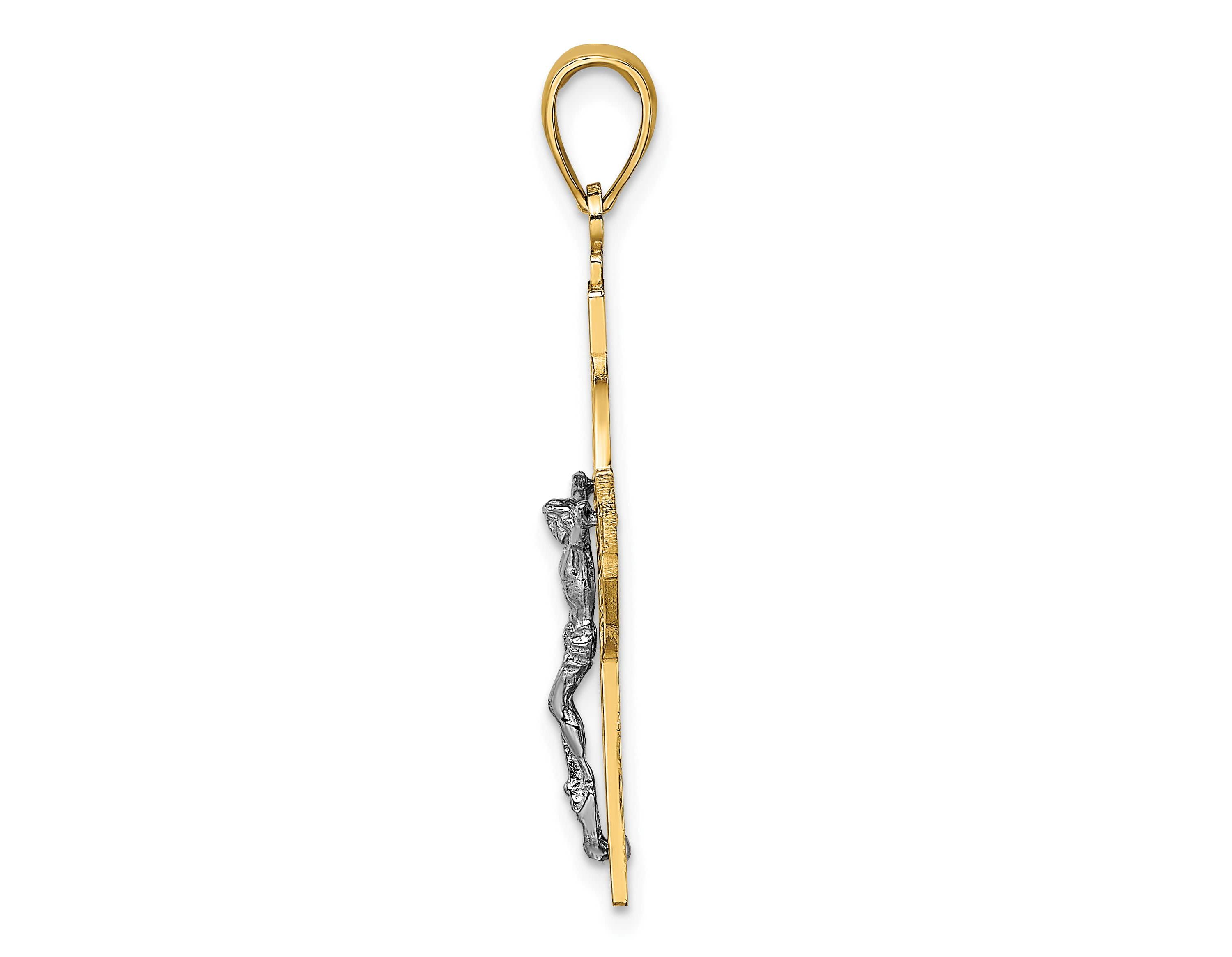 14K Two-tone Celtic Crucifix with Eternity Circle Charm