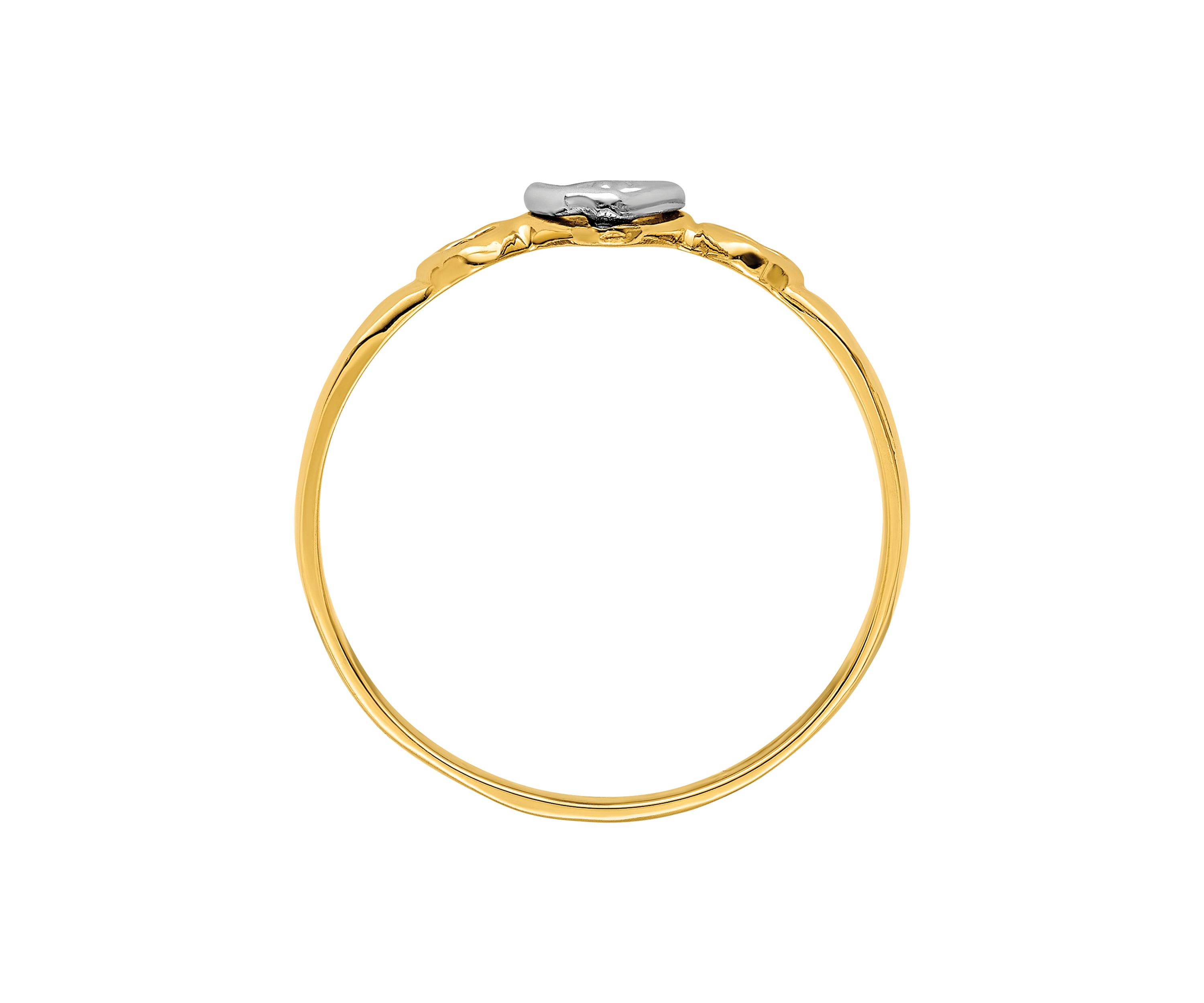 14K Two Tone Gold Hearts Ring