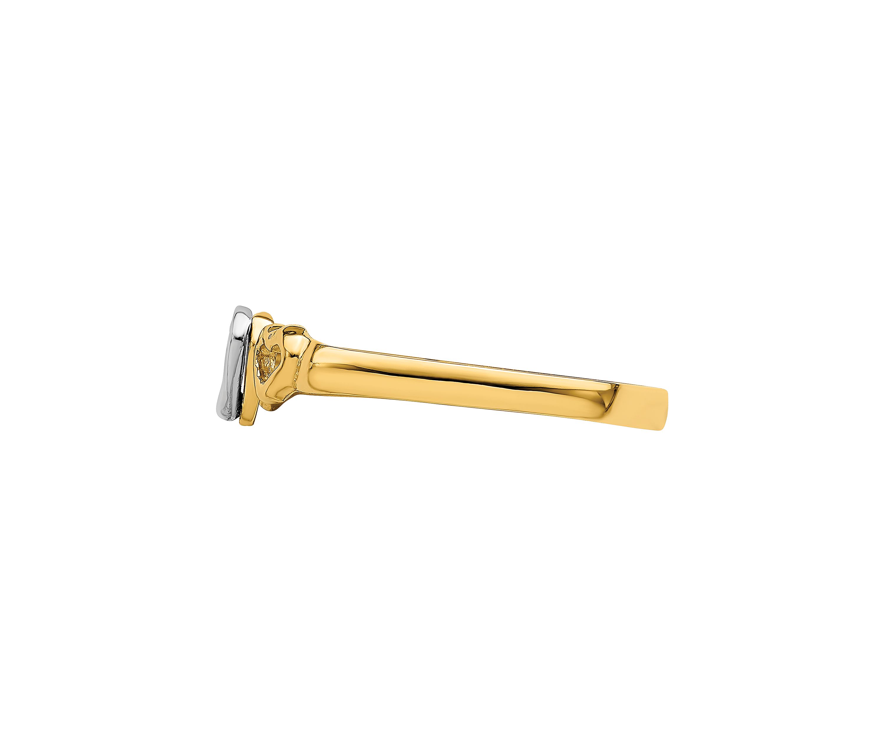 14K Two Tone Gold Hearts Ring