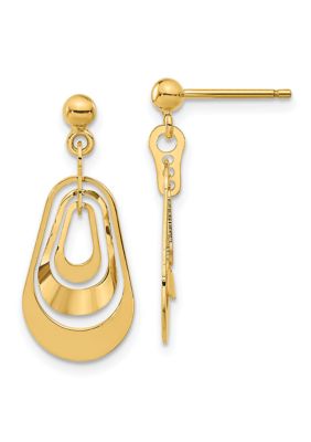 Belk & Co 14K Yellow Gold Polished Post Dangle Earrings