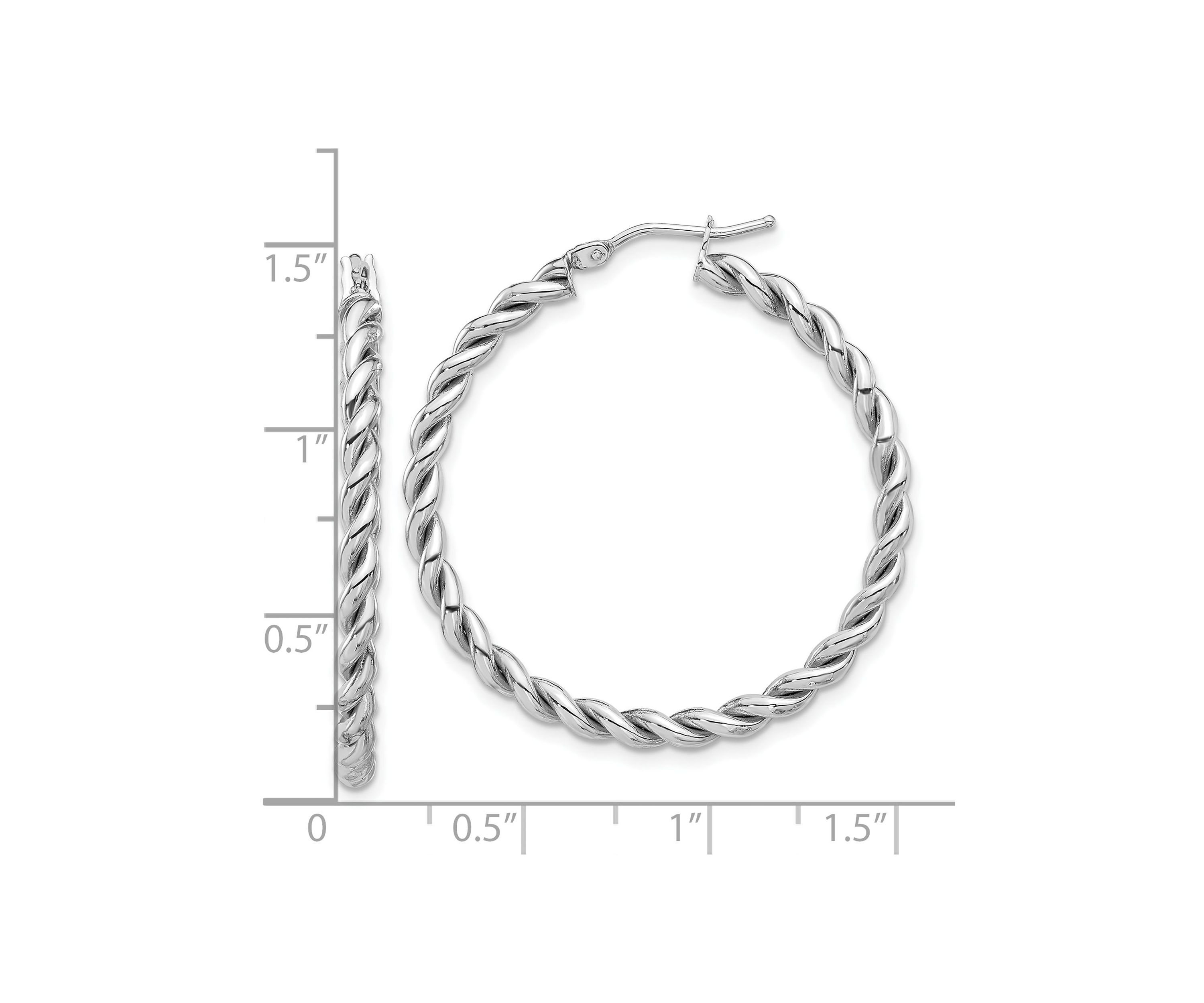 14K Yellow Gold Polished Twist Hoop Earrings