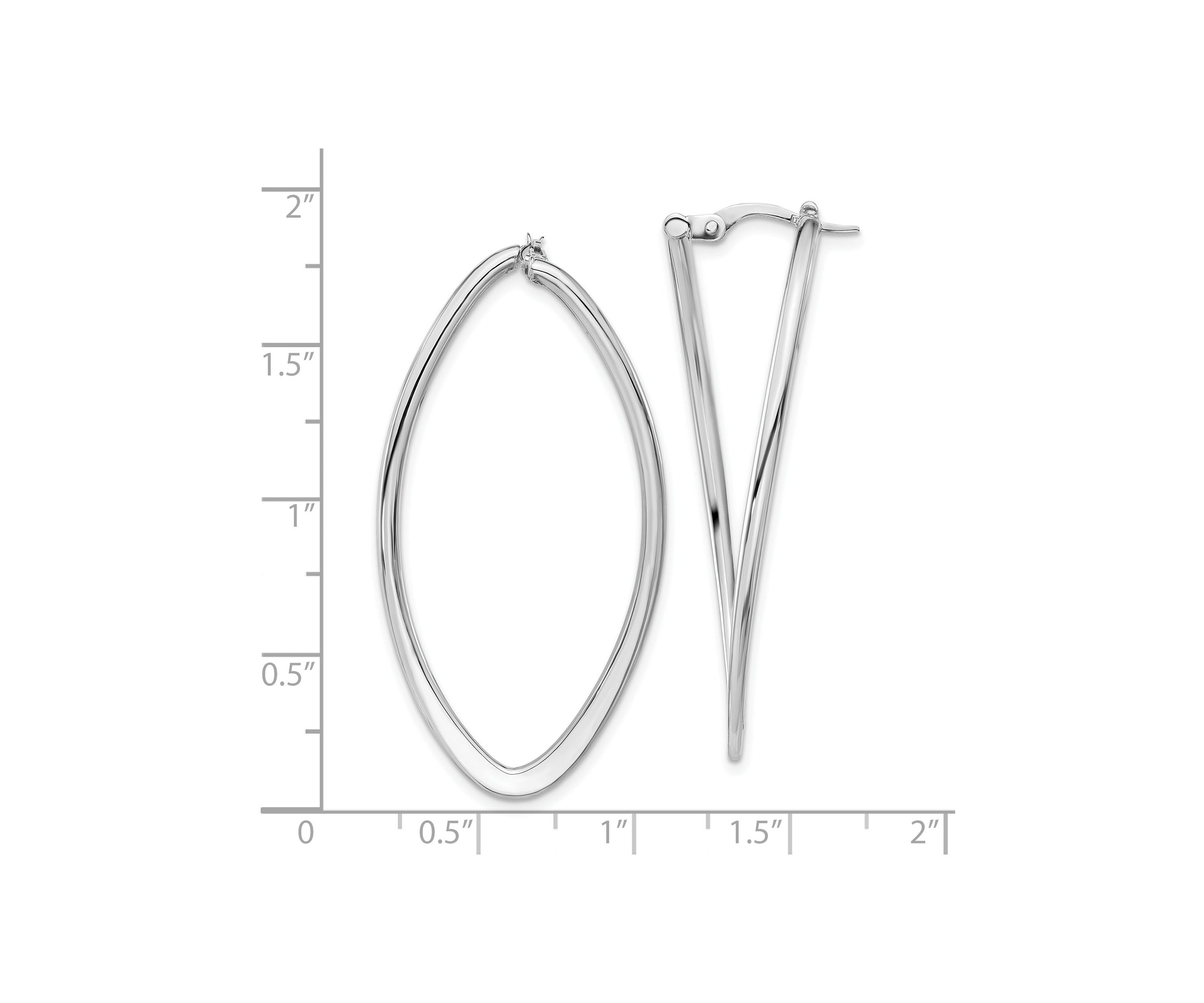14K Yellow Gold Polished Oval Hoop Earrings