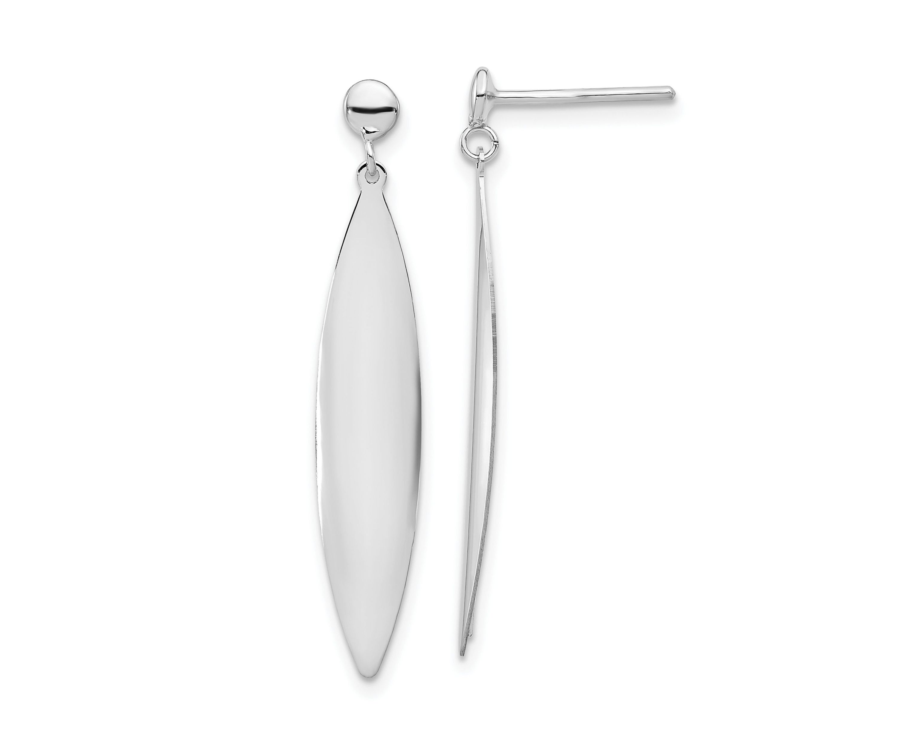 14K Gold Polished Post Dangle Earrings