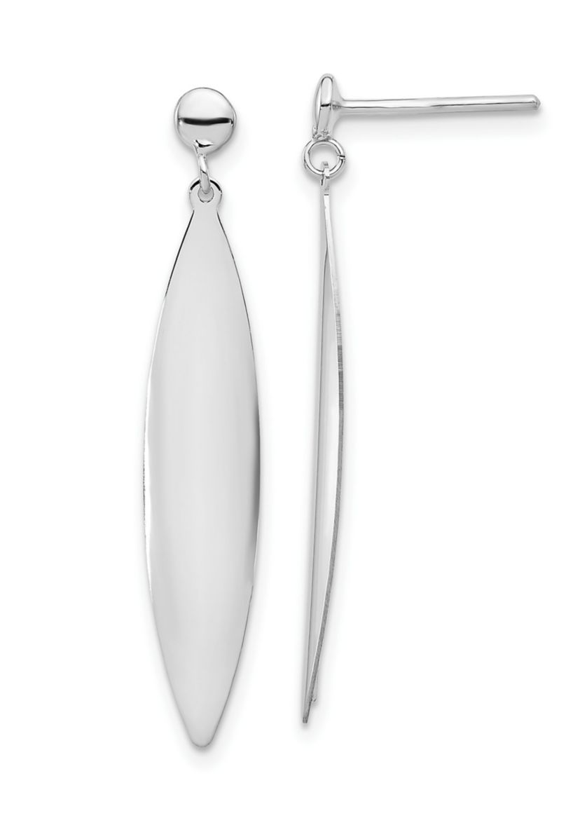 14K Gold Polished Post Dangle Earrings