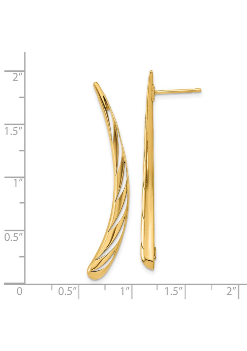 14K Yellow Gold Polished Post Drop Earrings