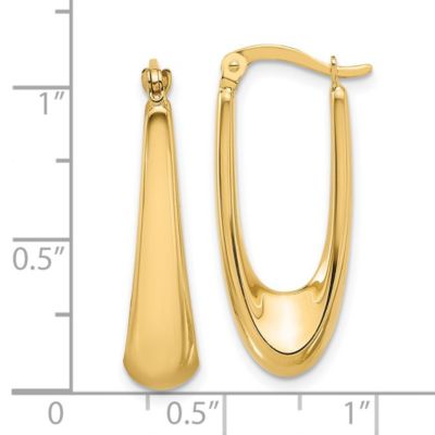 14K Yellow Gold Polished Hoop Earrings