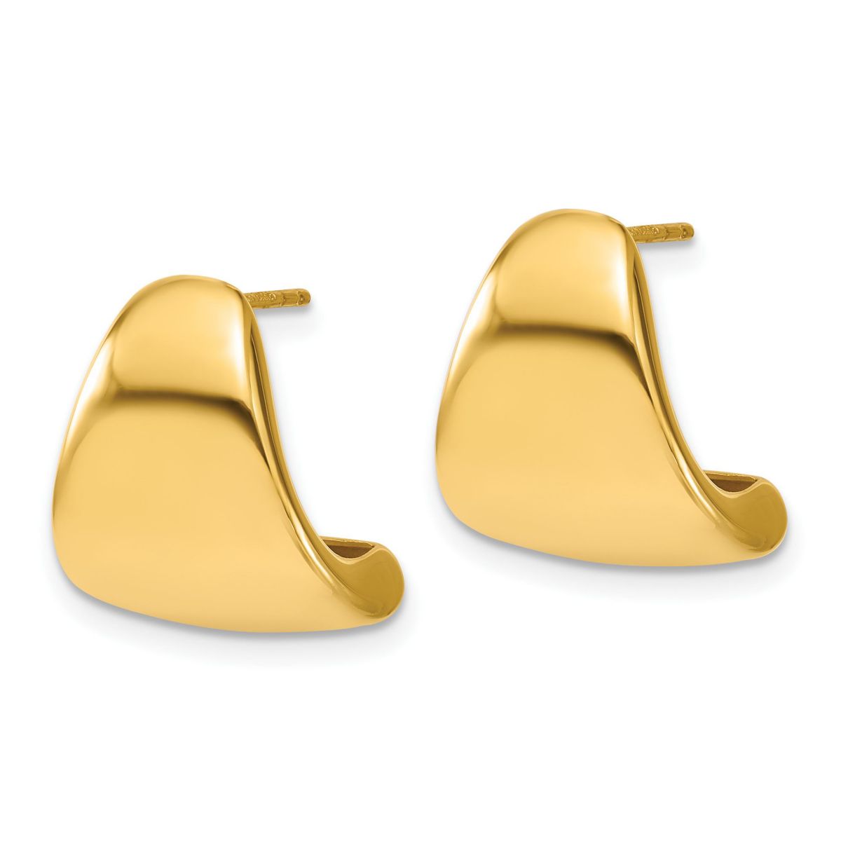 14K Yellow Gold Polished Curve Post Earrings