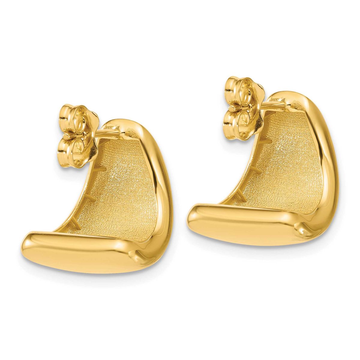 14K Yellow Gold Polished Curve Post Earrings
