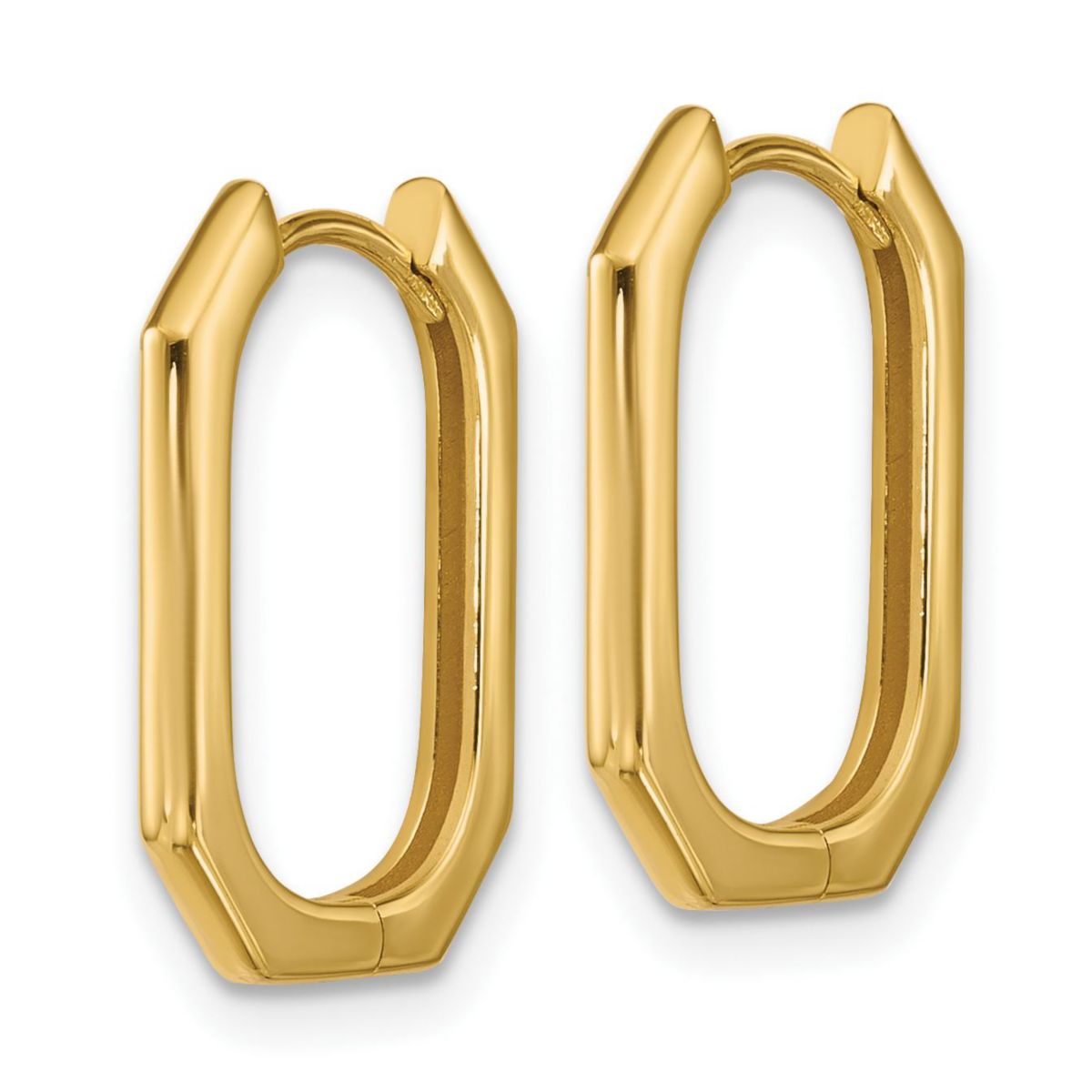 14K Yellow Gold Polished Hinged Hoop Earrings