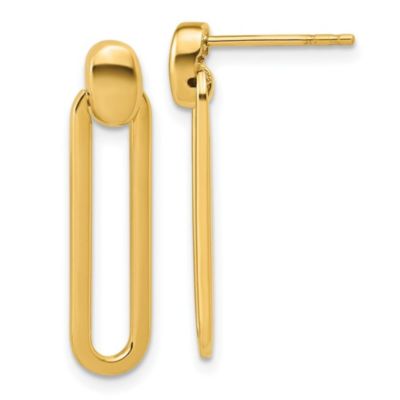 Belk & Co 14K Yellow Gold Polished Link Dangle Post Earrings