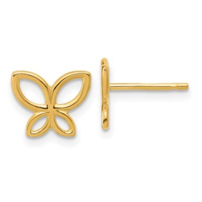 Belk & Co 14K Yellow Gold Polished Butterfly Post Earrings