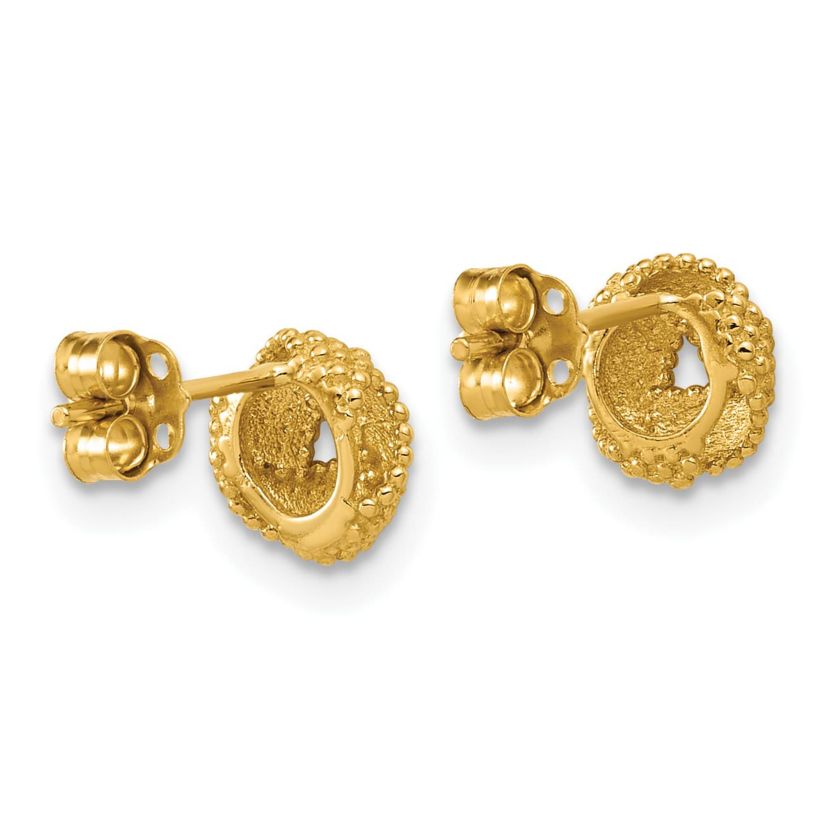 14K Yellow Gold Polished Textured Love Knot Post Earrings
