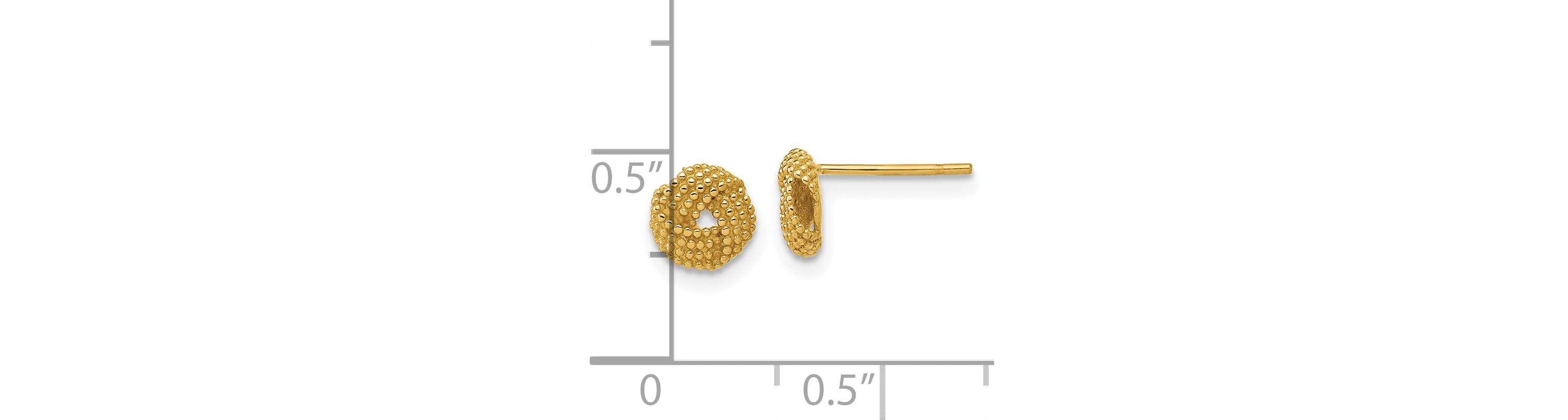 14K Yellow Gold Polished Textured Love Knot Post Earrings