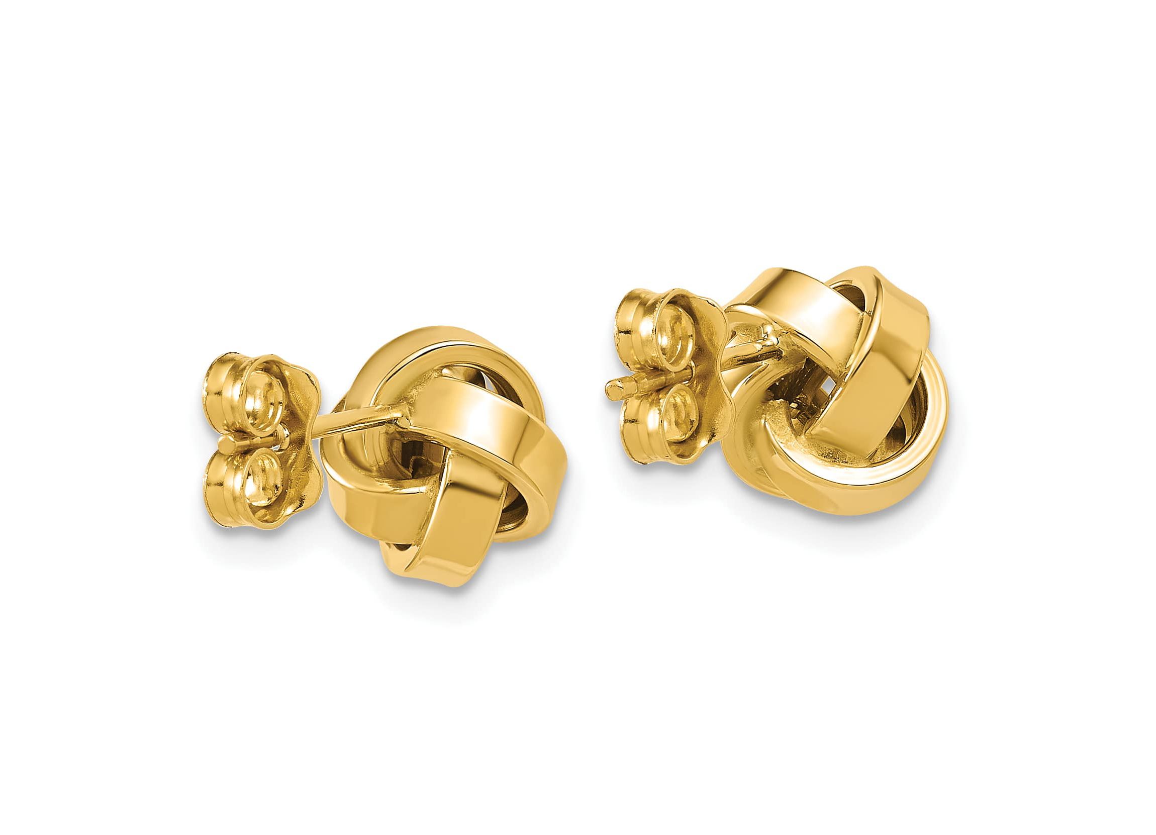 14K Yellow Gold Polished Love Knot Post Earrings