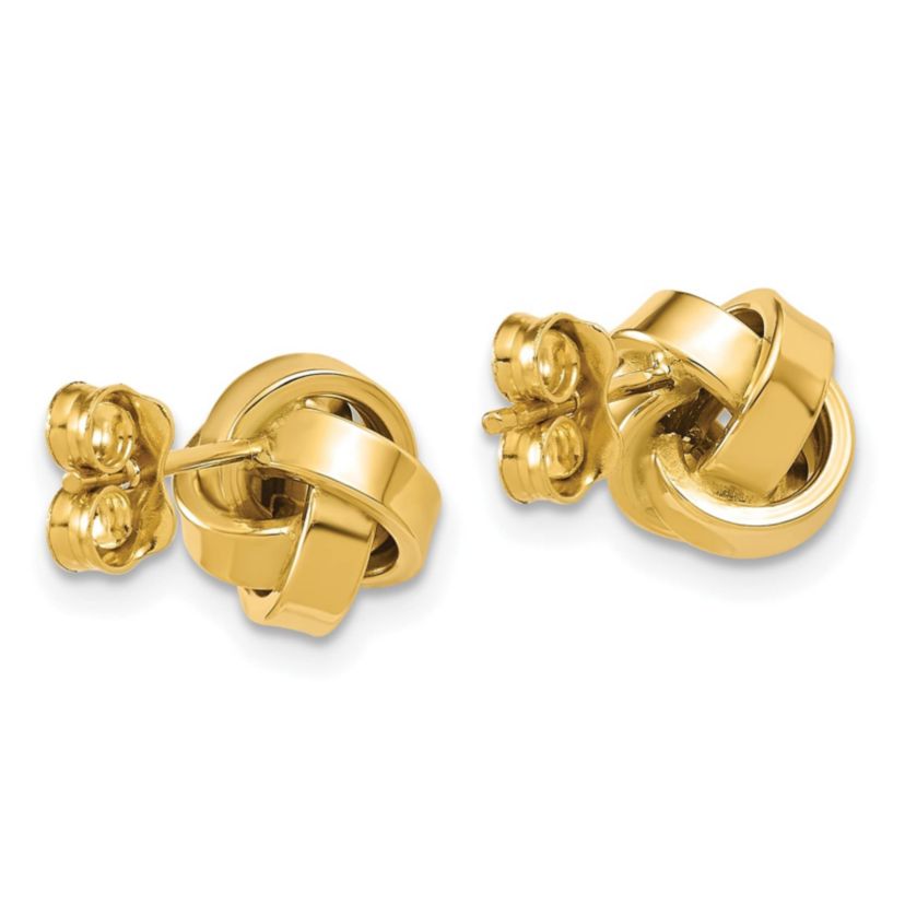 14K Yellow Gold Polished Love Knot Post Earrings