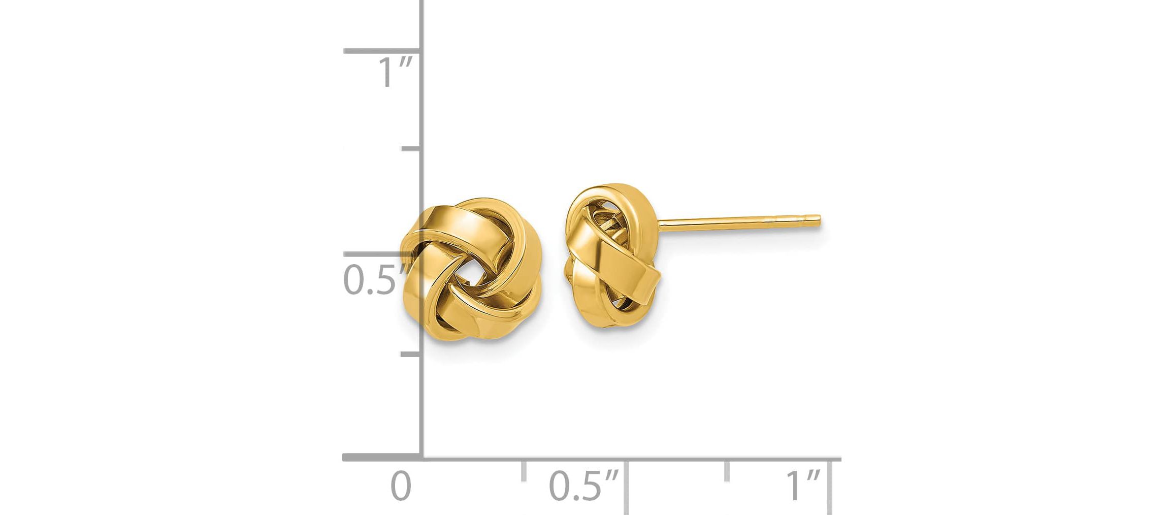 14K Yellow Gold Polished Love Knot Post Earrings