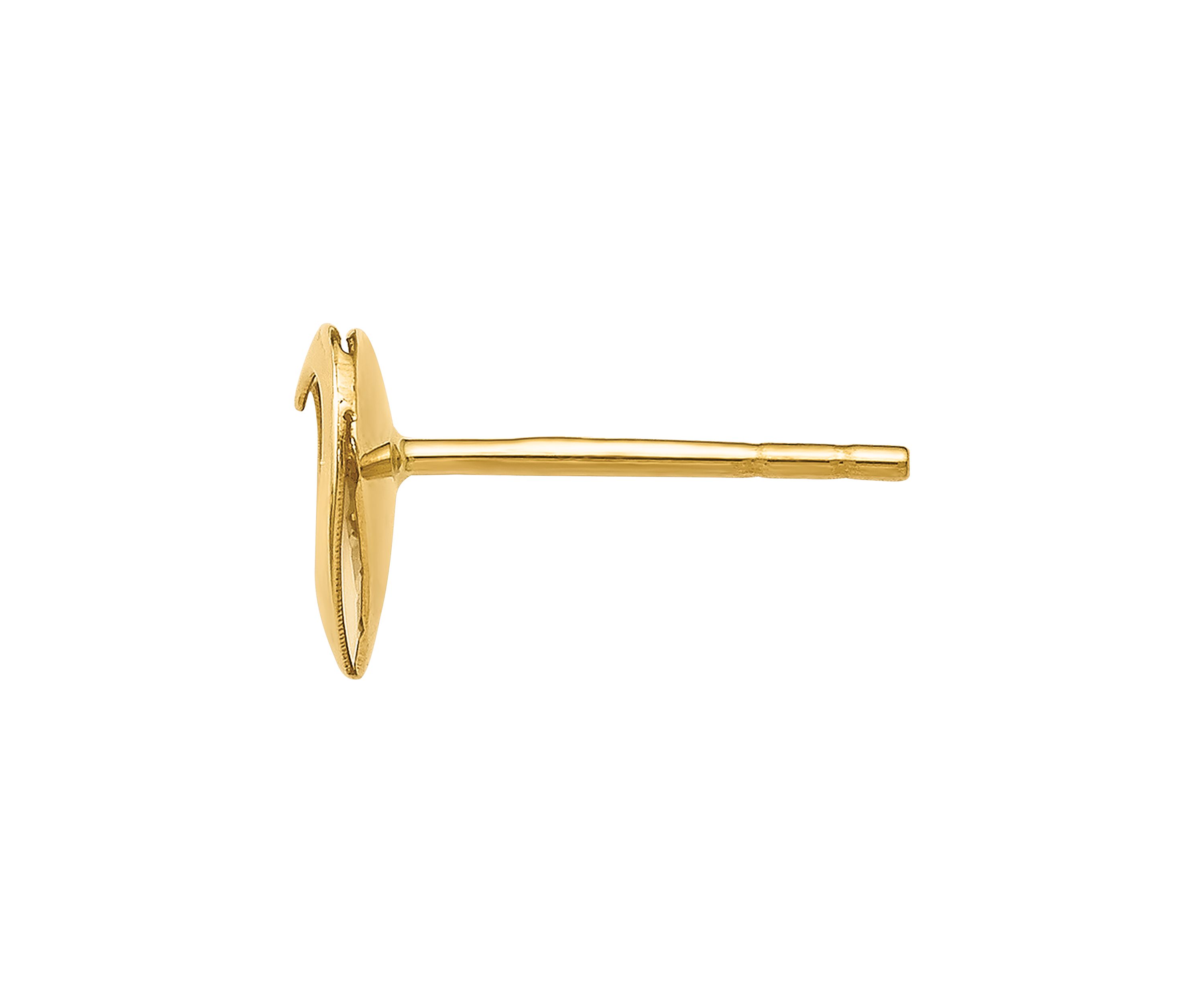 14K Yellow Gold with White Rhodium Polished and Diamond Cut Heart Post Earrings