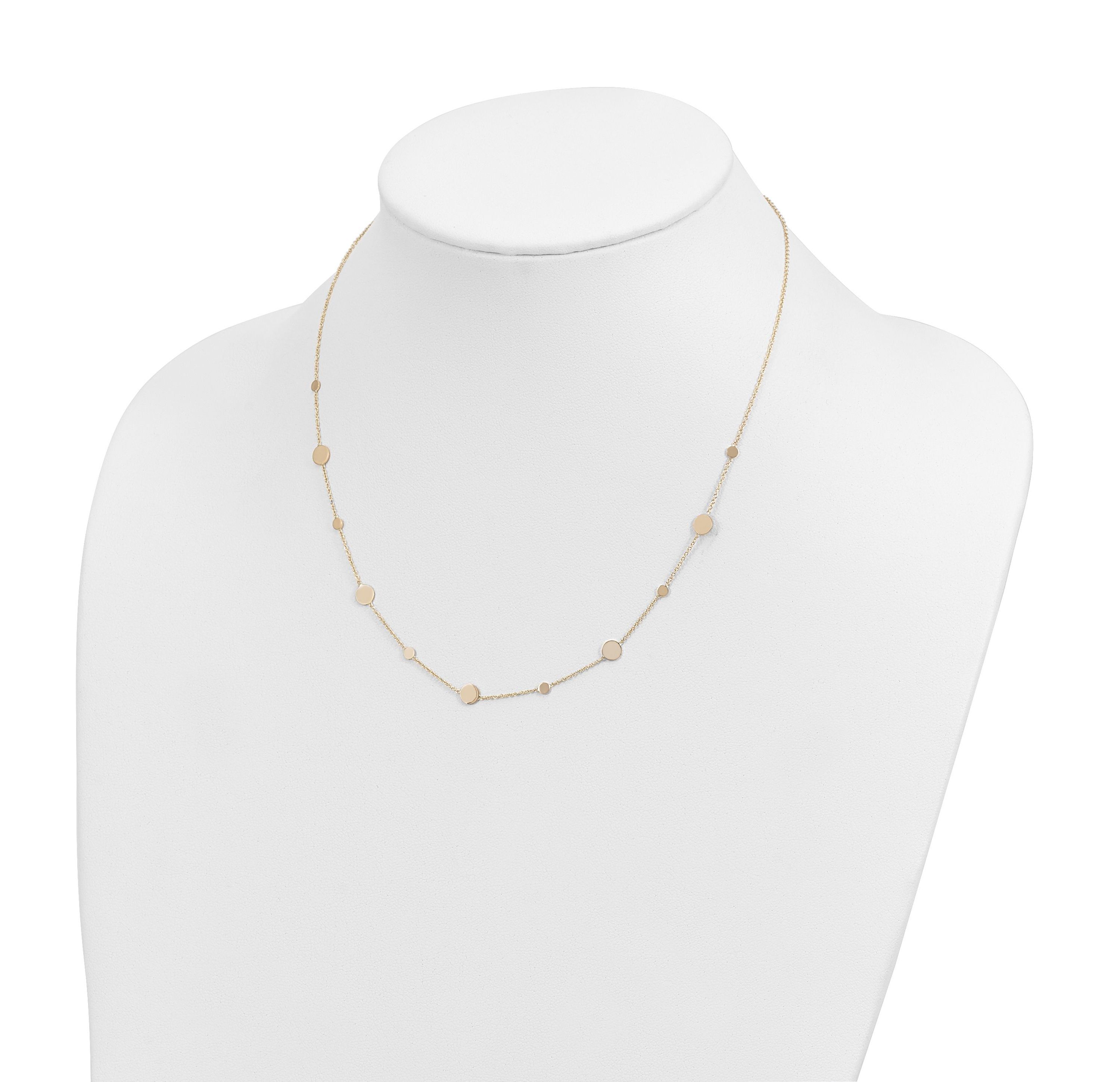 14K Yellow Gold Polished Disc Necklace