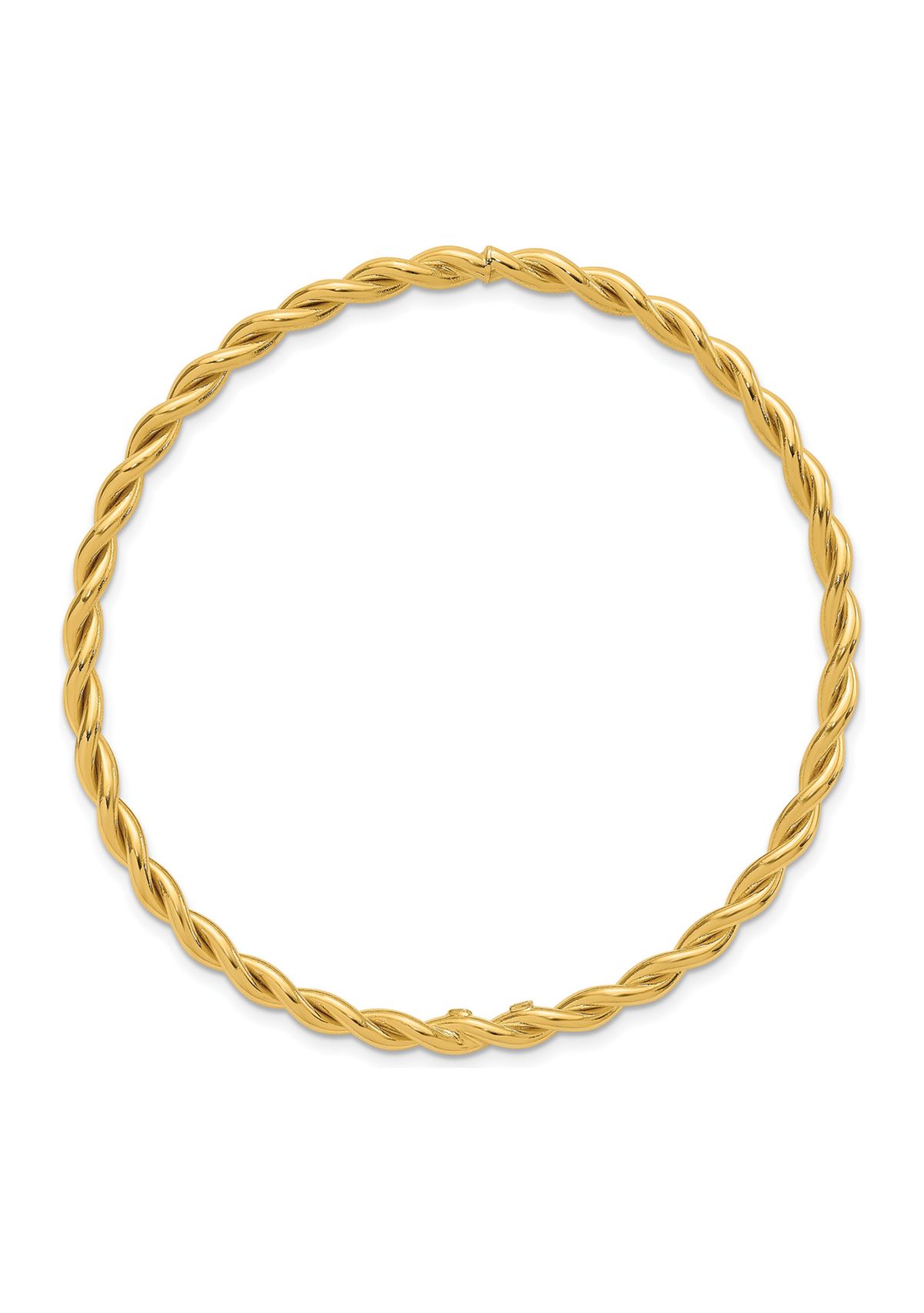 14K Yellow Gold Polished Twist Slip-On Bangle