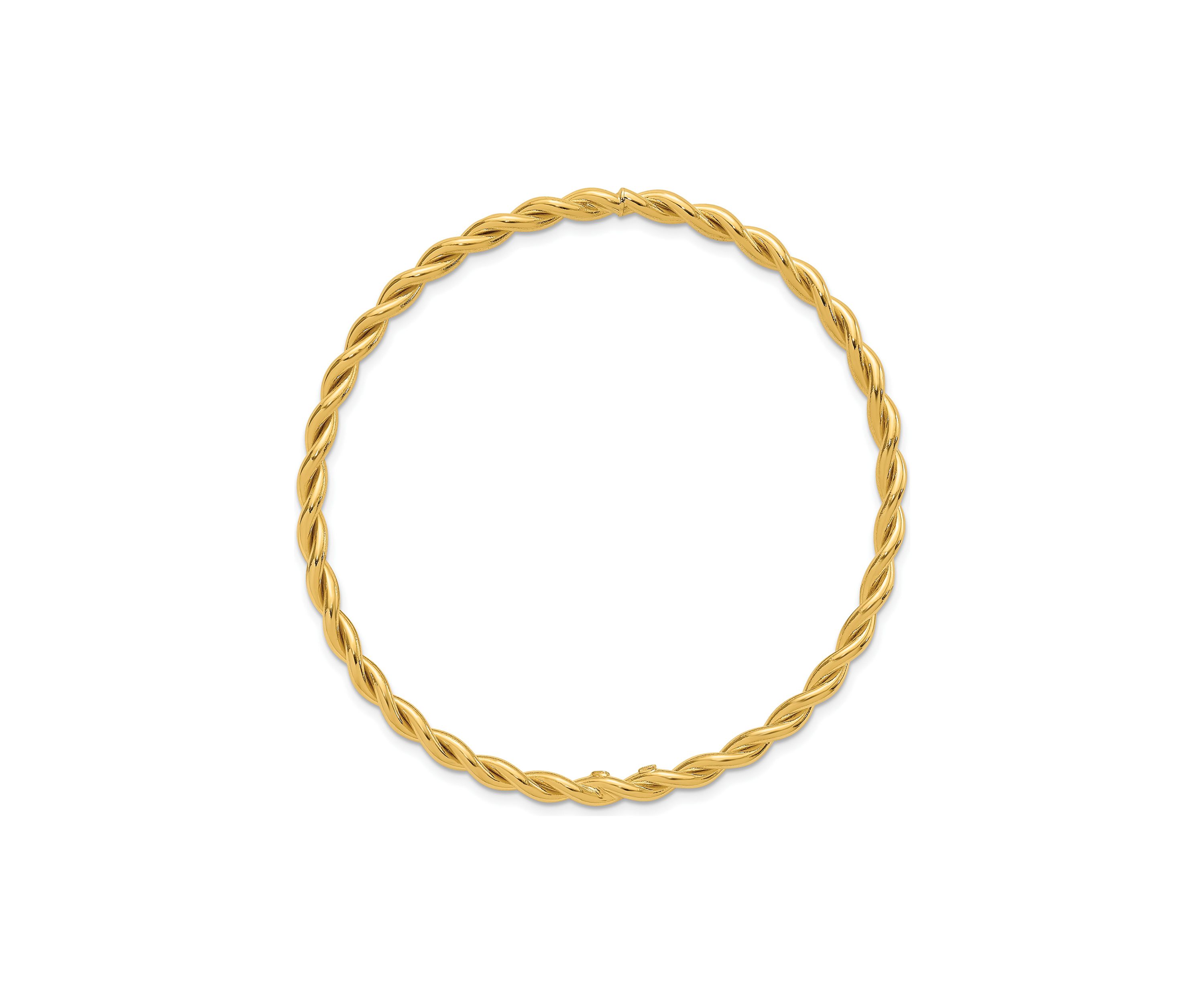 14K Yellow Gold Polished Twist Slip-On Bangle