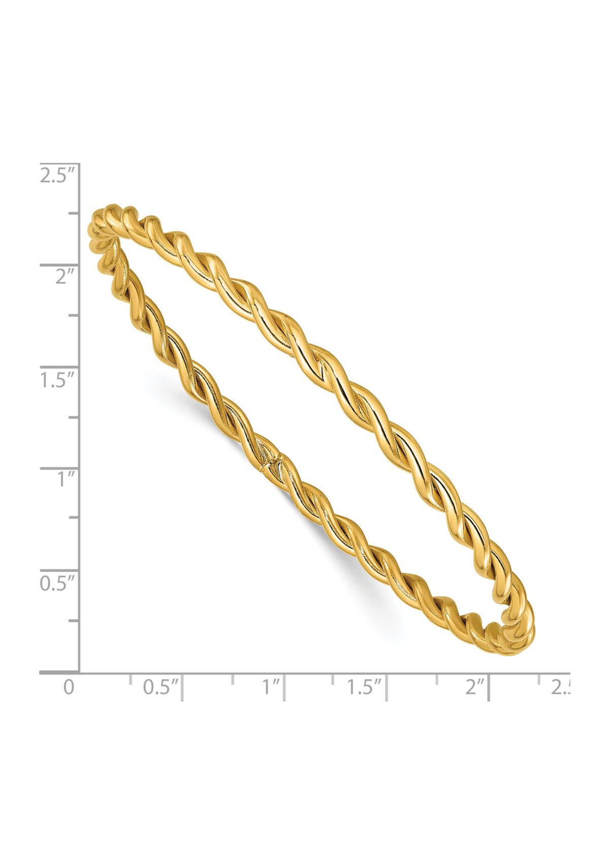 14K Yellow Gold Polished Twist Slip-On Bangle