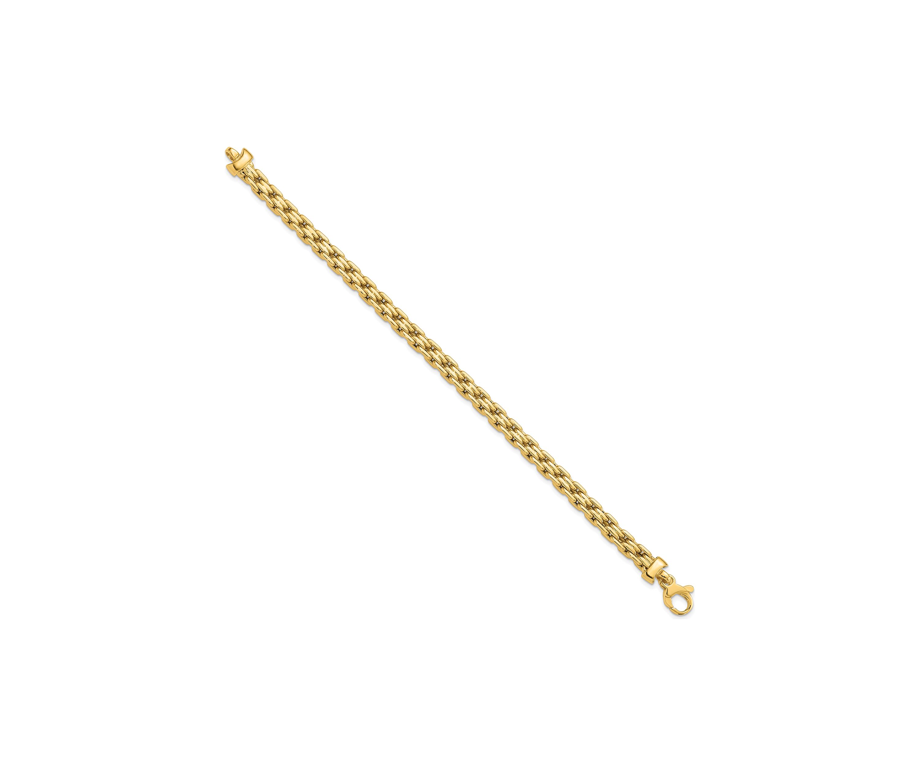 14K Yellow Gold Polished Fancy Link Bracelet