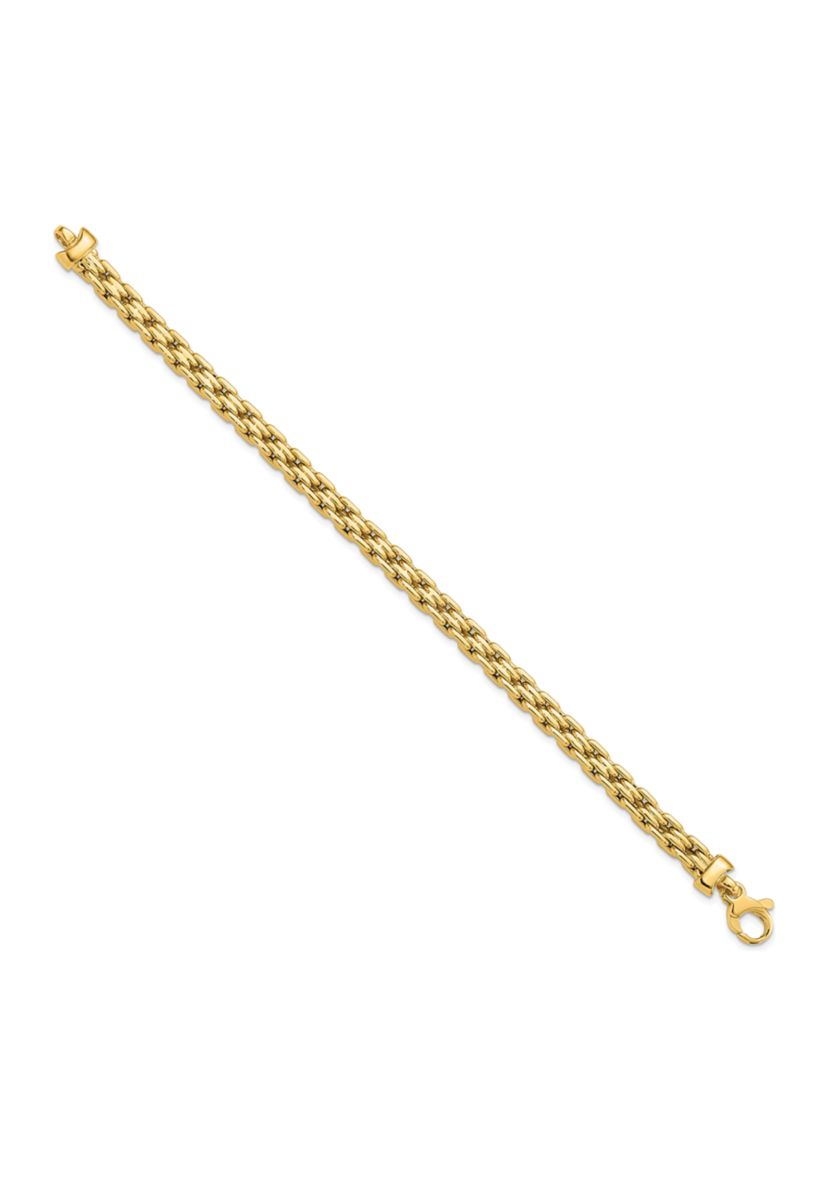 14K Yellow Gold Polished Fancy Link Bracelet