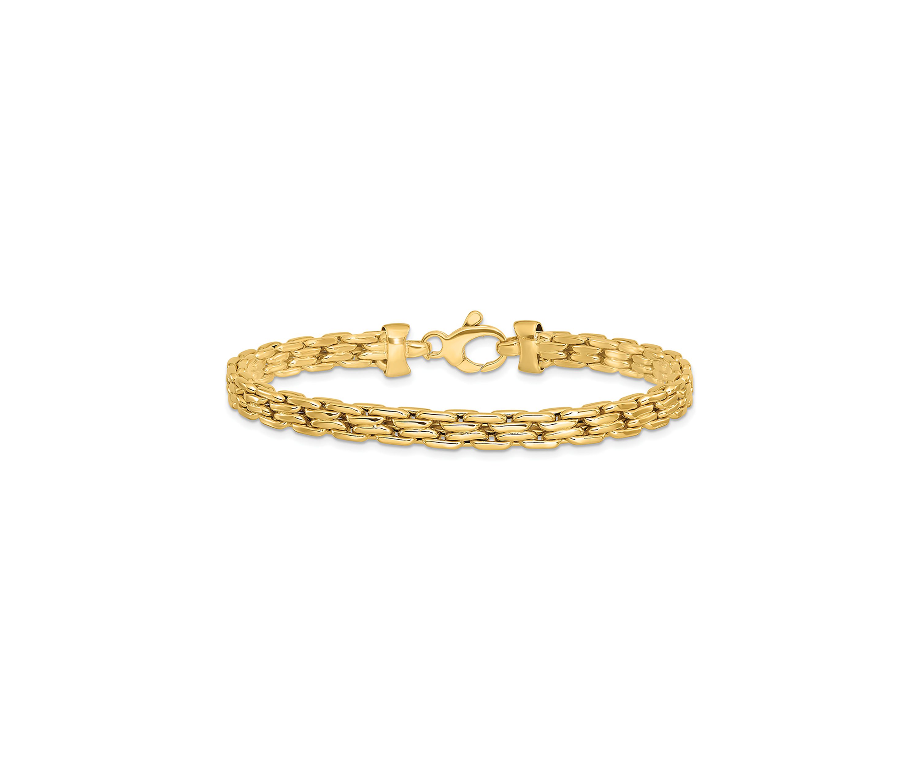 14K Yellow Gold Polished Fancy Link Bracelet