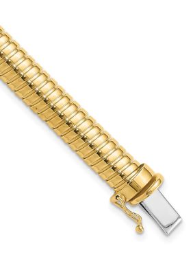 Belk & Co Men's 14K Two-tone Polished 7.25mm Domed Bracelet, Yellow