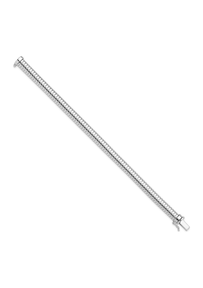 14K Two-tone Polished 7.25mm Domed Bracelet