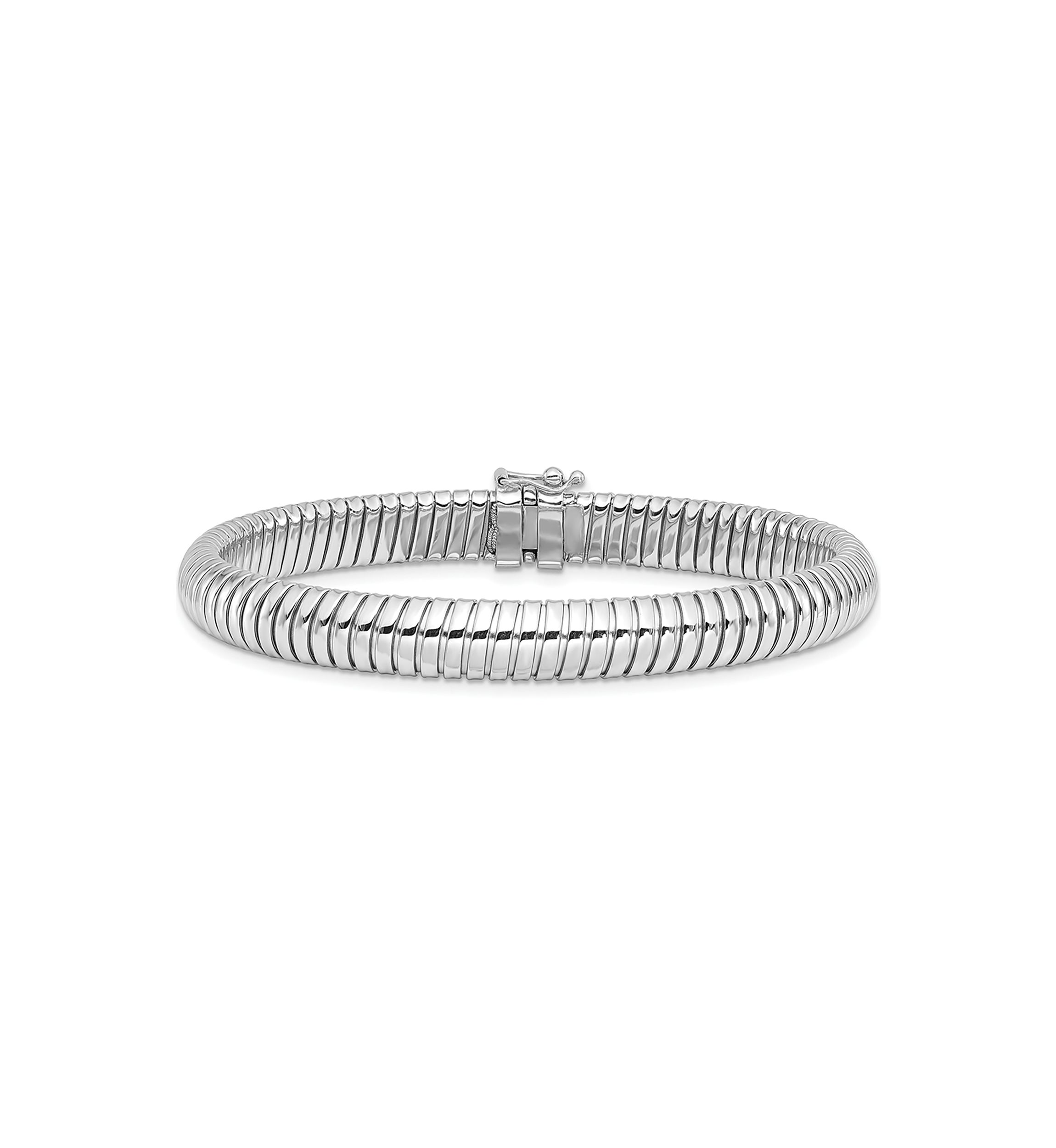 14K Two-tone Polished 7.25mm Domed Bracelet