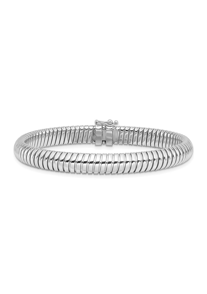 14K Two-tone Polished 7.25mm Domed Bracelet