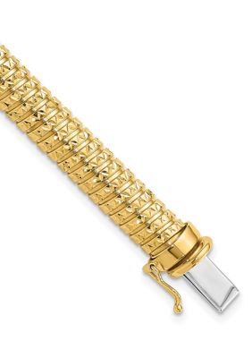 Belk & Co Men's 14K Two-tone Polished 7.5mm Diamond-cut Domed Bracelet