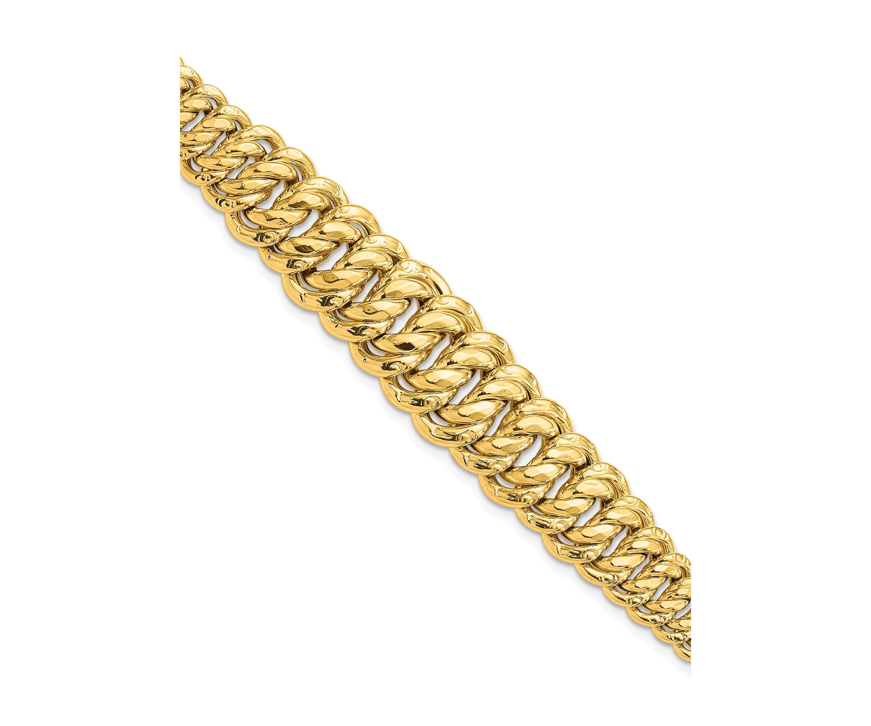 14K Yellow Gold Polished Fancy Link Bracelet