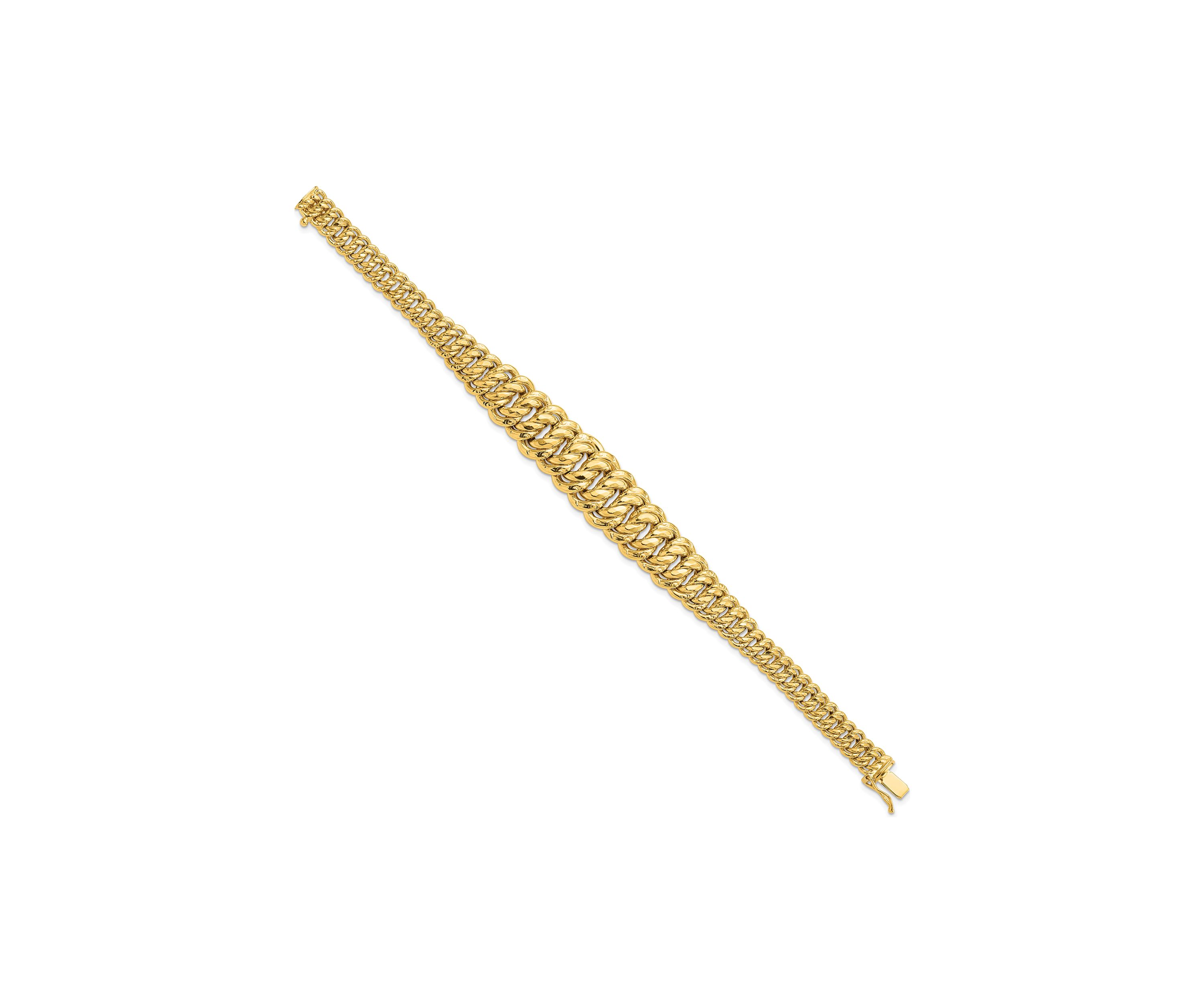 14K Yellow Gold Polished Fancy Link Bracelet