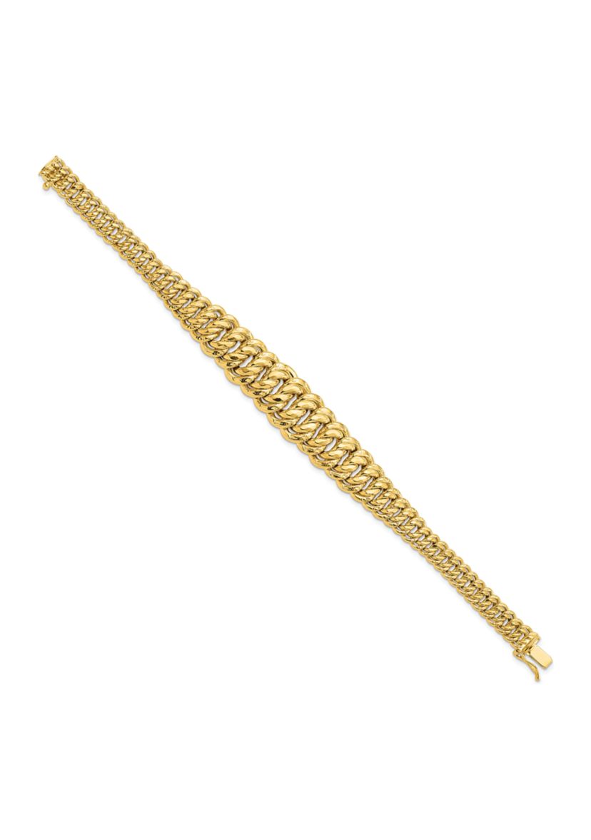 14K Yellow Gold Polished Fancy Link Bracelet