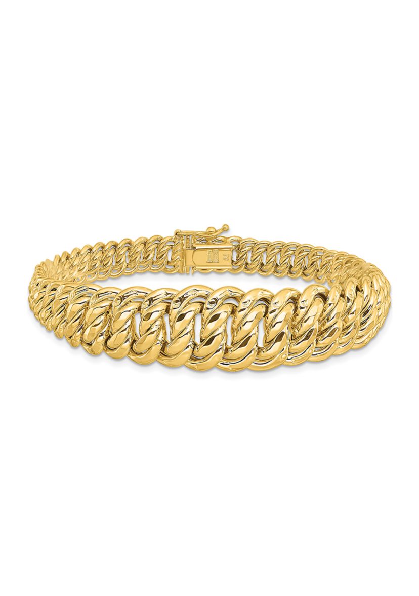 14K Yellow Gold Polished Fancy Link Bracelet