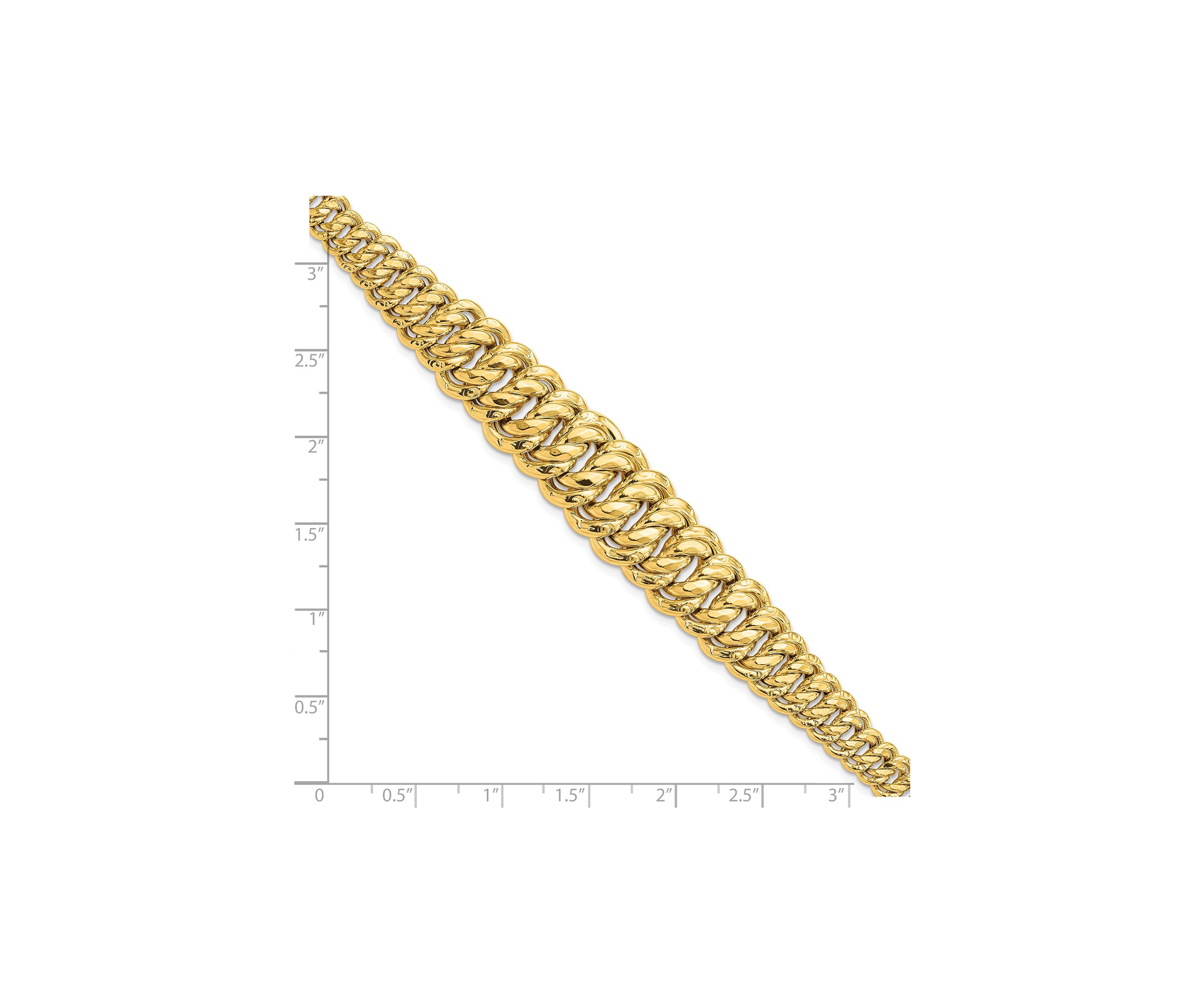 14K Yellow Gold Polished Fancy Link Bracelet