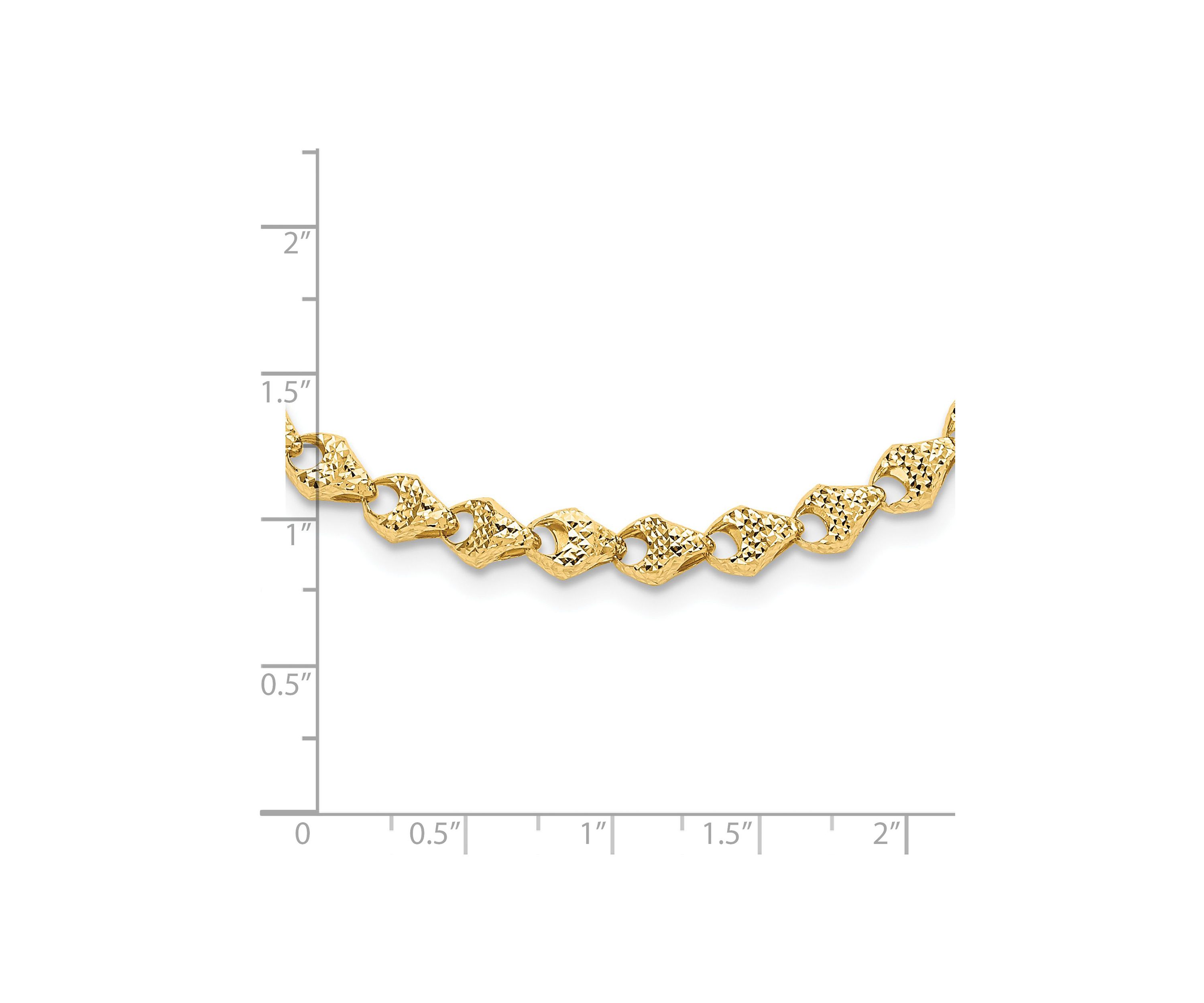 14K Yellow Gold Diamond Cut Fancy Link Necklace