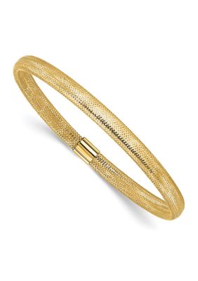 14K Yellow Gold Polished Stretch Bracelet