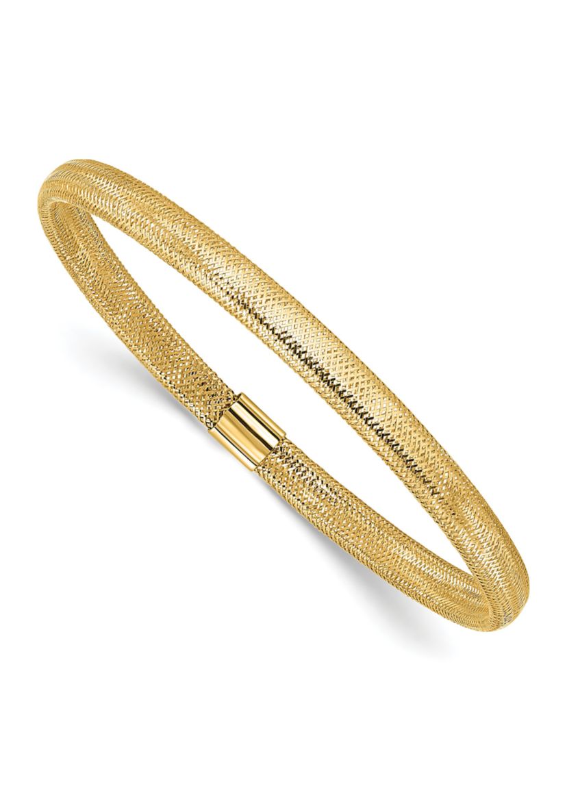 14K Yellow Gold Polished Stretch Bracelet