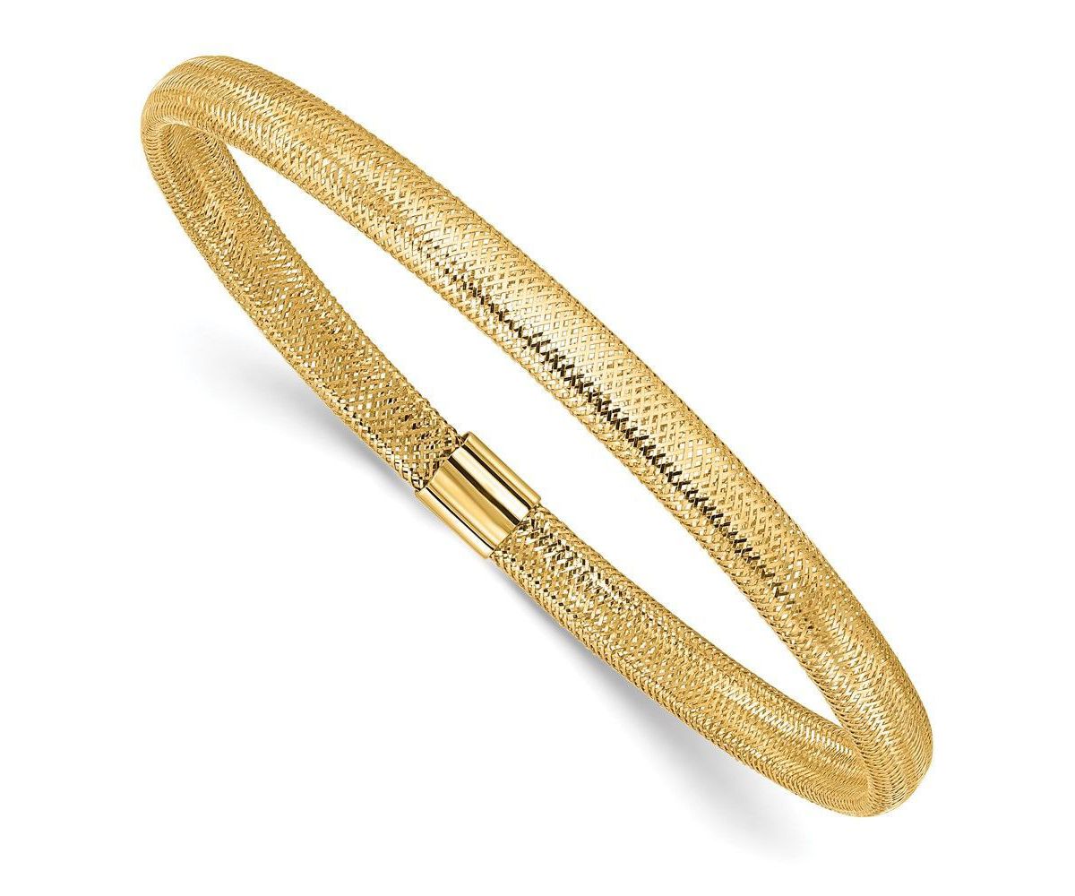 14K Yellow Gold Polished Stretch Bracelet
