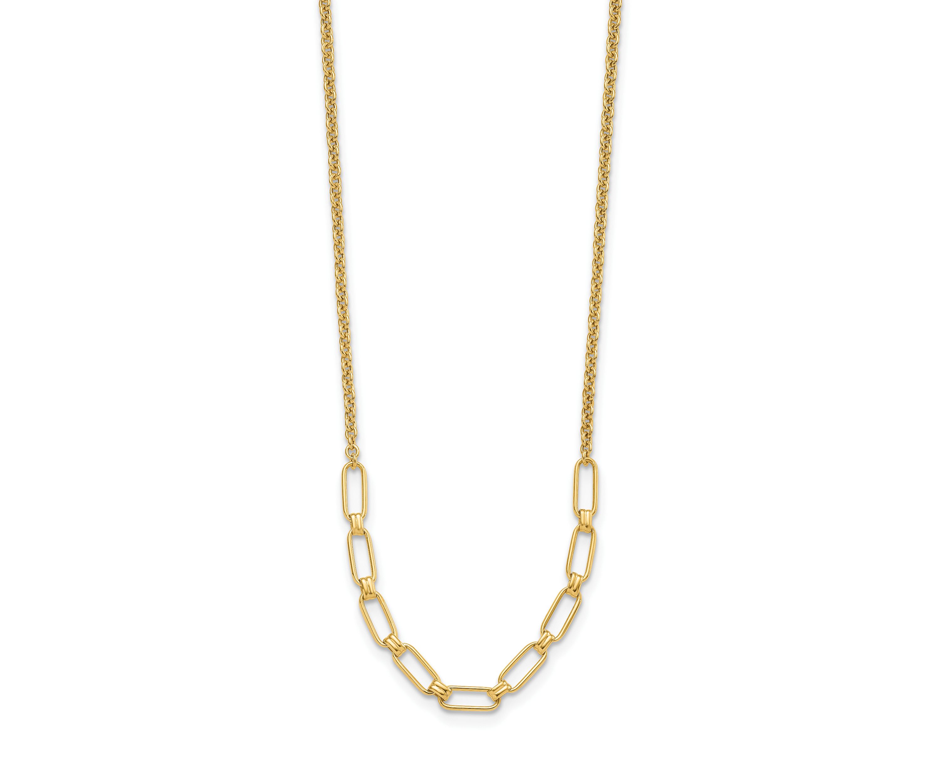 14K Yellow Gold Polished Fancy Link Necklace